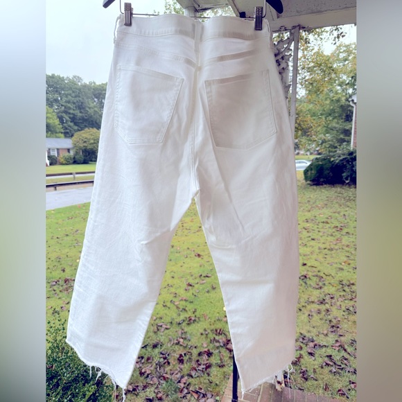 J. Crew Factory Wide Leg Crop Jeans in all day stretch, Seashell White, size 32 - Picture 3 of 7
